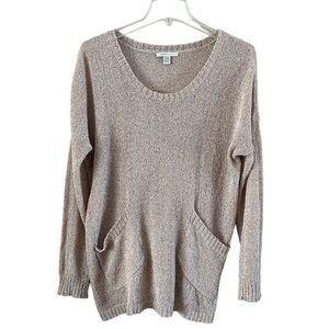 Cozy Casual pullover sweater lightweight open weave slanted pockets size S/M